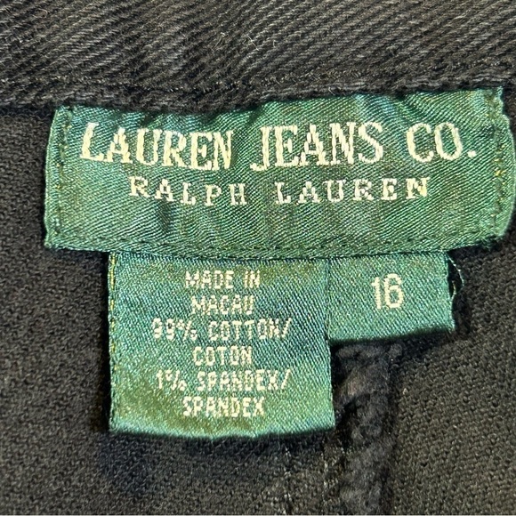 Lauren Jeans Co. Ralph Lauren Mid Rise Flare Black Denim Jeans Size 16 - Picture 11 of 12